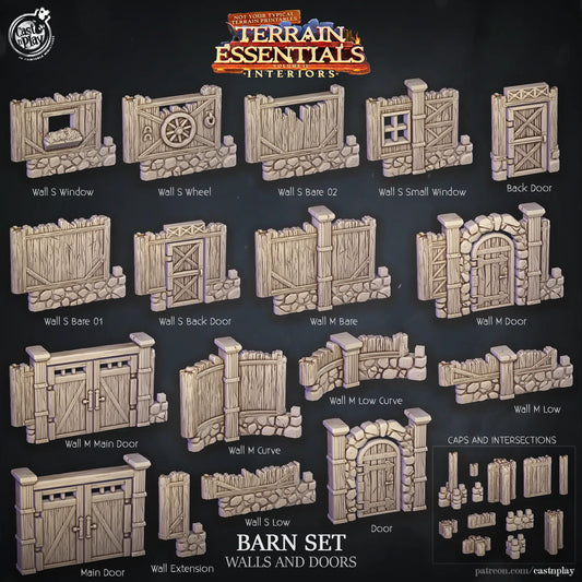 Barn Set | TTRPG Scatter Diorama Dollhouse Miniature | Terrain Essentials