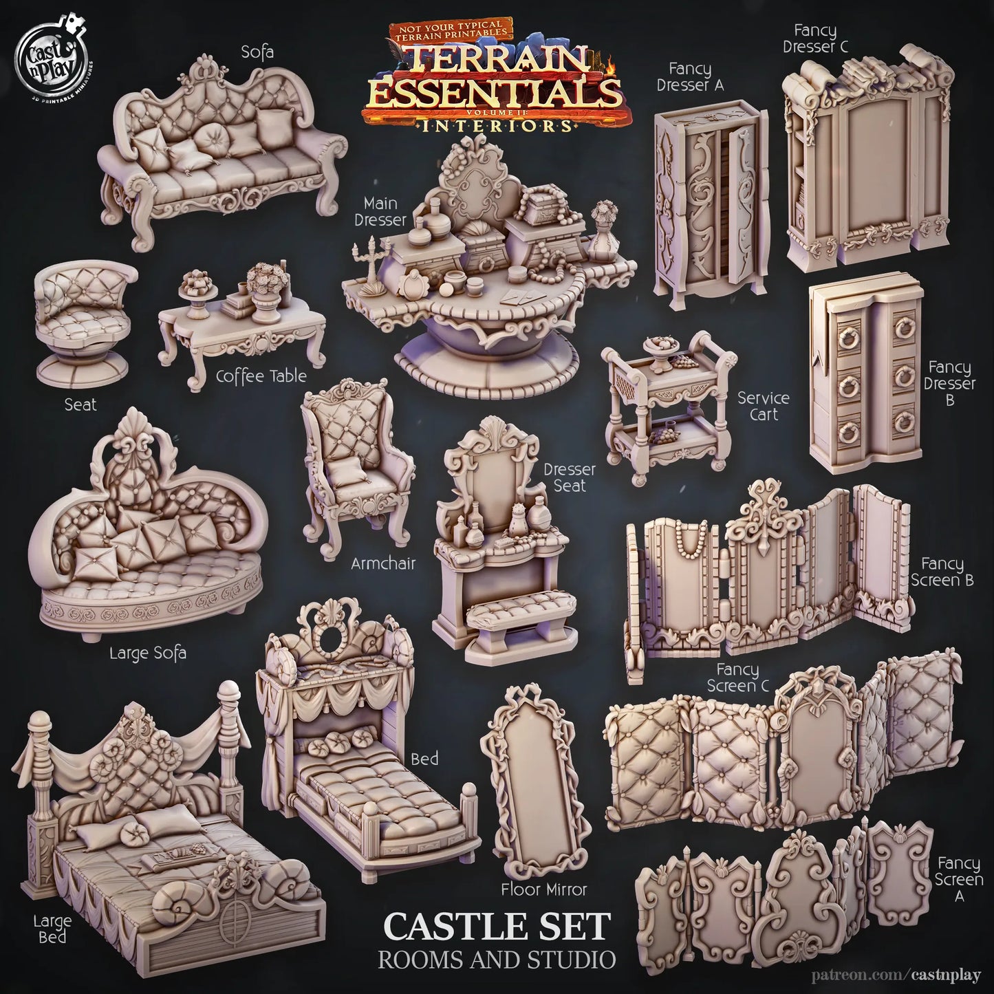 Castle Set | TTRPG Scatter Diorama Dollhouse Miniature | Terrain Essentials
