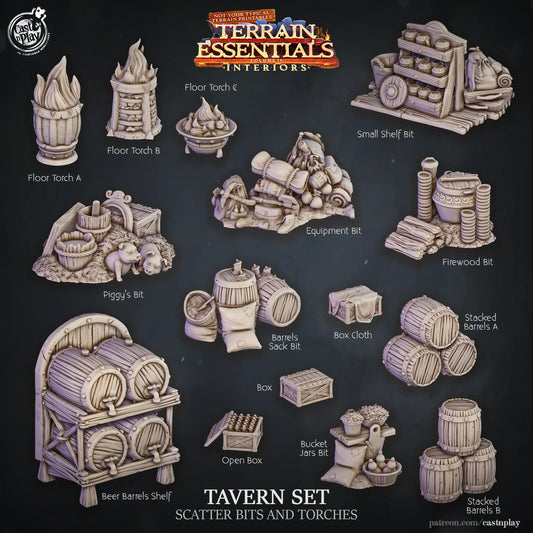 Tavern Set | TTRPG Scatter Diorama Dollhouse Miniature | Terrain Essentials