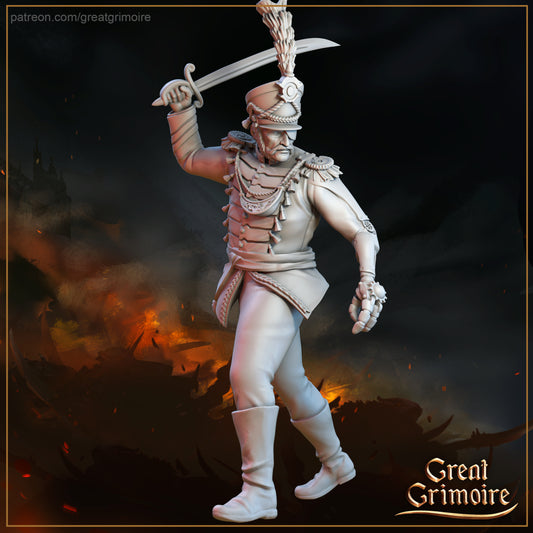 Brave Hussars, European Light Cavalry | Macabre Dance of Tails and Sabers | D&D Tabletop Miniature | Great Grimoire
