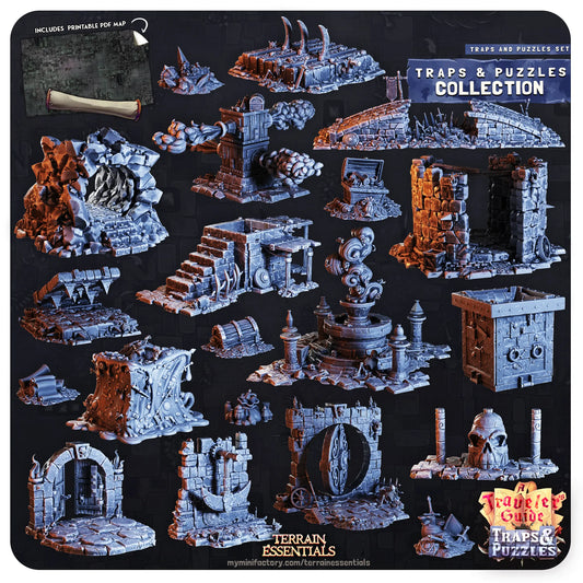 Traps and Puzzles, Functional, Dungeon Crawl | TTRPG Dollhouse Scatter Miniature | Terrain Essentials