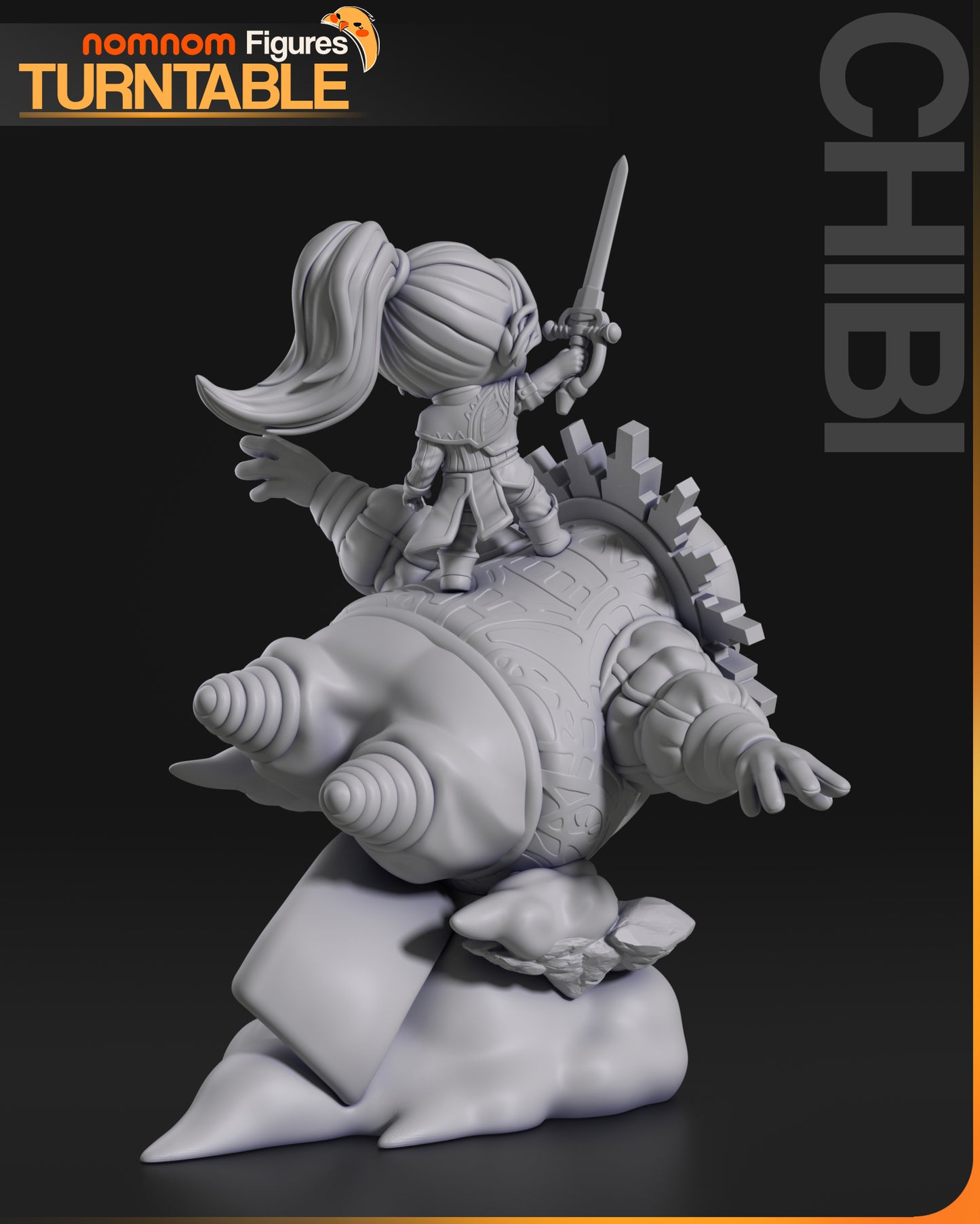 Chibi Sunlit Valor | Resin Garage Kit Figure Anime Fan Art | Nomnom Figures