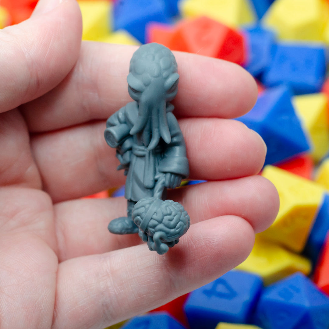Cozy Mind Flayer Walkies Time with Cute Brain Puppy | Gaming Miniature TTRPG D&D | Found Family Adventurecrafts