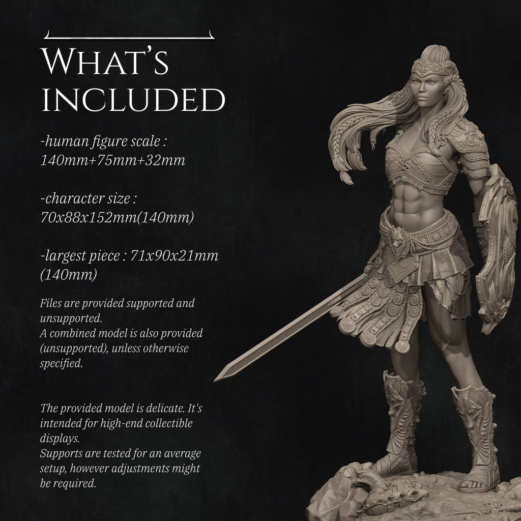 Fight of the Wolf, Gladiators | Garage Resin Kit Statue or Miniature | D&D TTRPG Fantasy | Nerikson