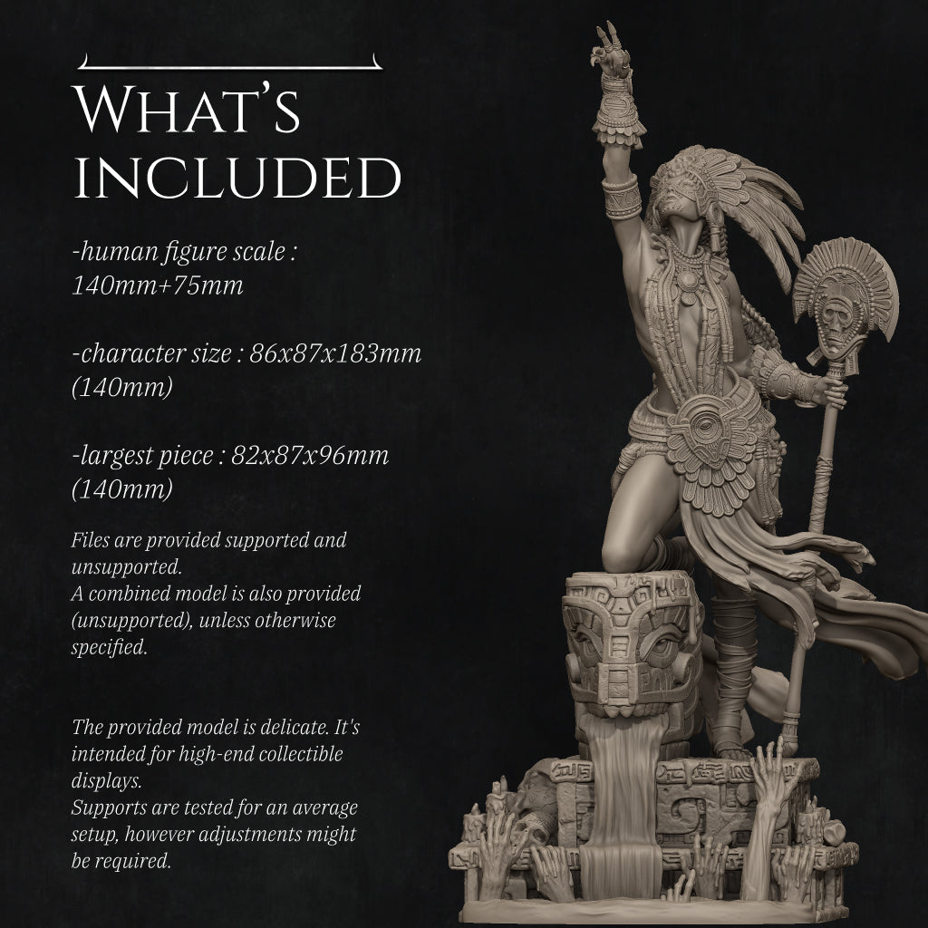 Necalin The Priestess of Death | Garage Resin Kit Statue | D&D TTRPG Fantasy | Nerikson