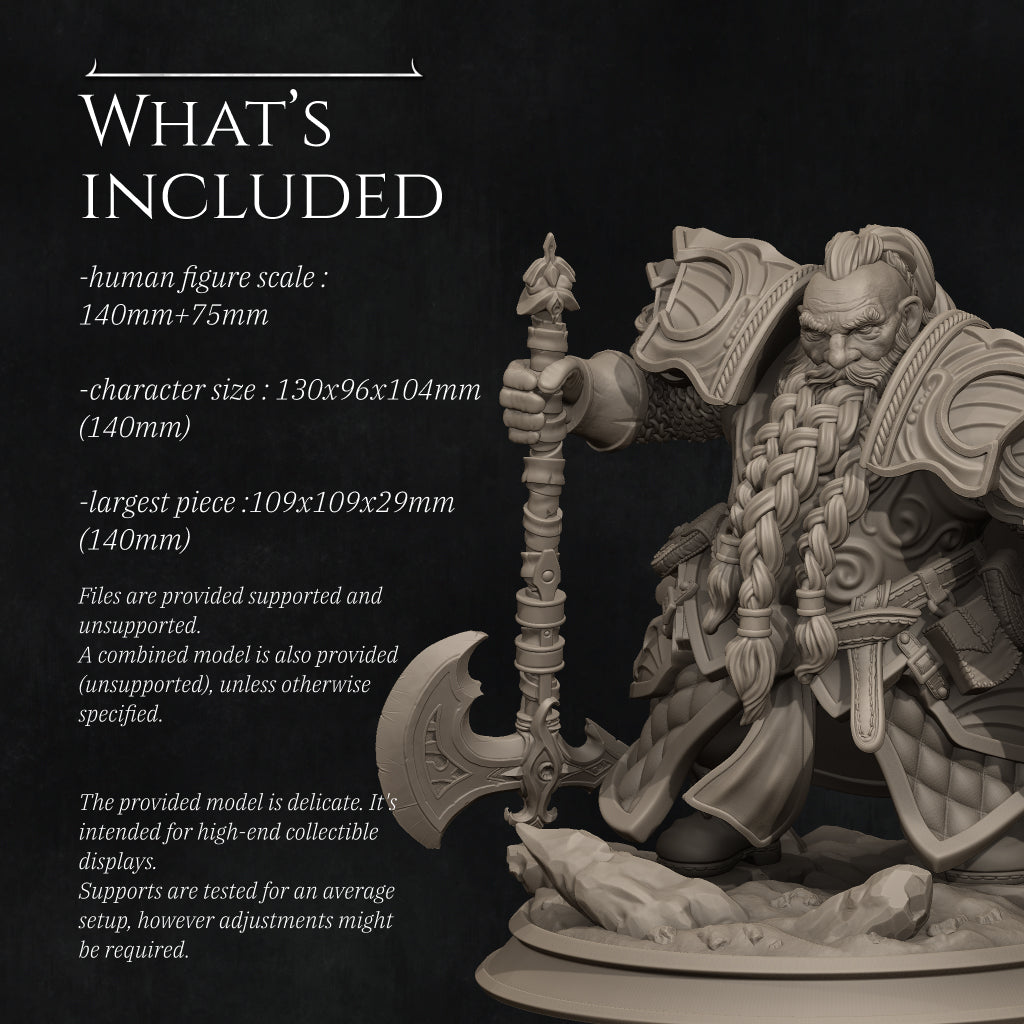 Dwarf Paladin 2025 Update | Tabletop and Display Scales | D&D TTRPG Fantasy Miniature | Nerikson