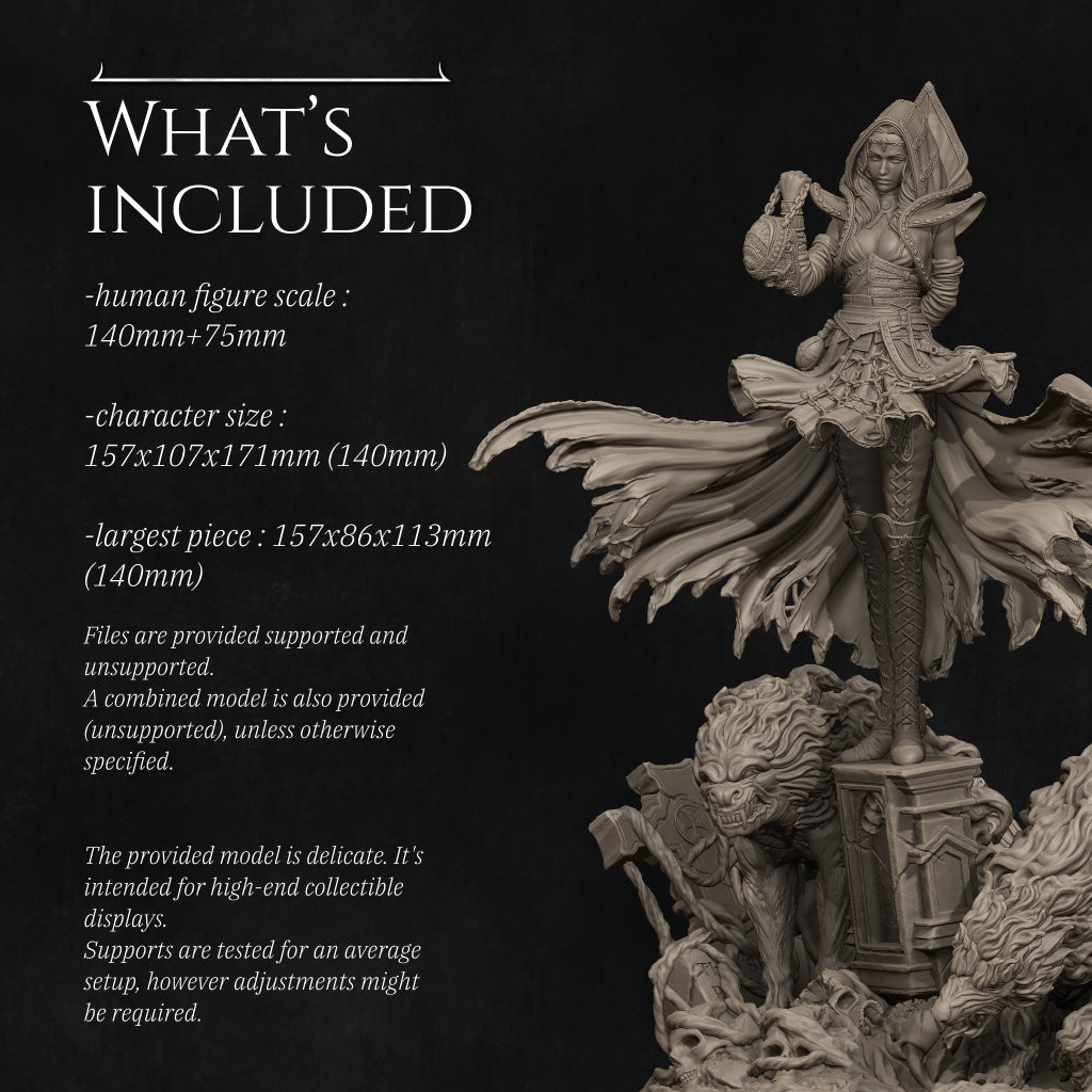 Camelia The Dark Summoner | Garage Resin Kit Statue | D&D TTRPG Fantasy | Nerikson