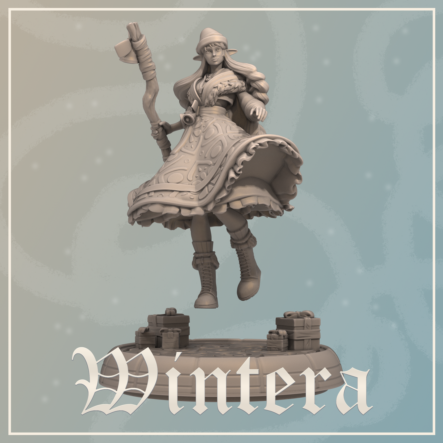 Wintera | Tabletop or Display Scale | D&D TTRPG Fantasy Miniature | Dungeons and Maidens