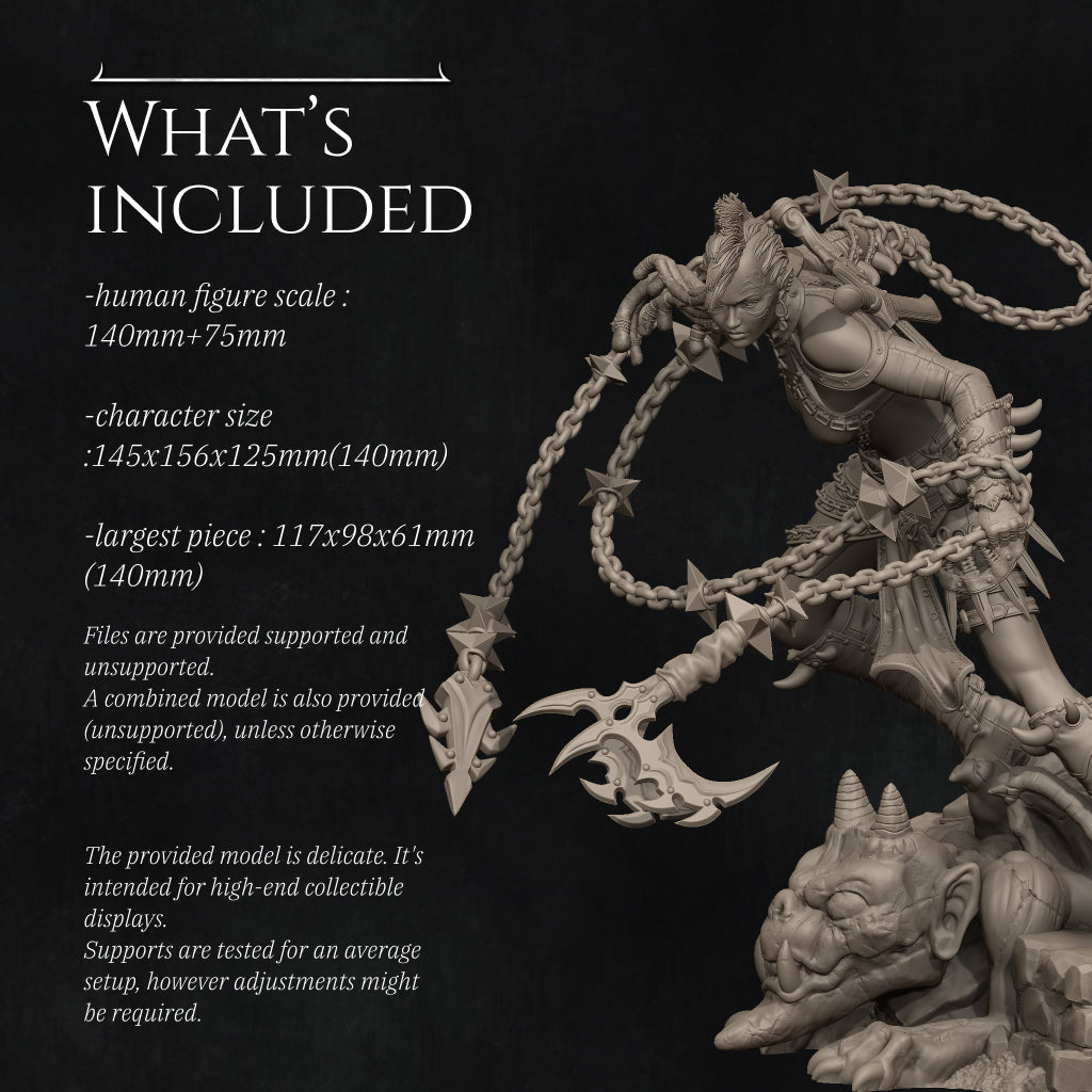 Zestari the Shadarkai Chain Warrior | Garage Resin Kit Statue | D&D TTRPG Fantasy | Nerikson