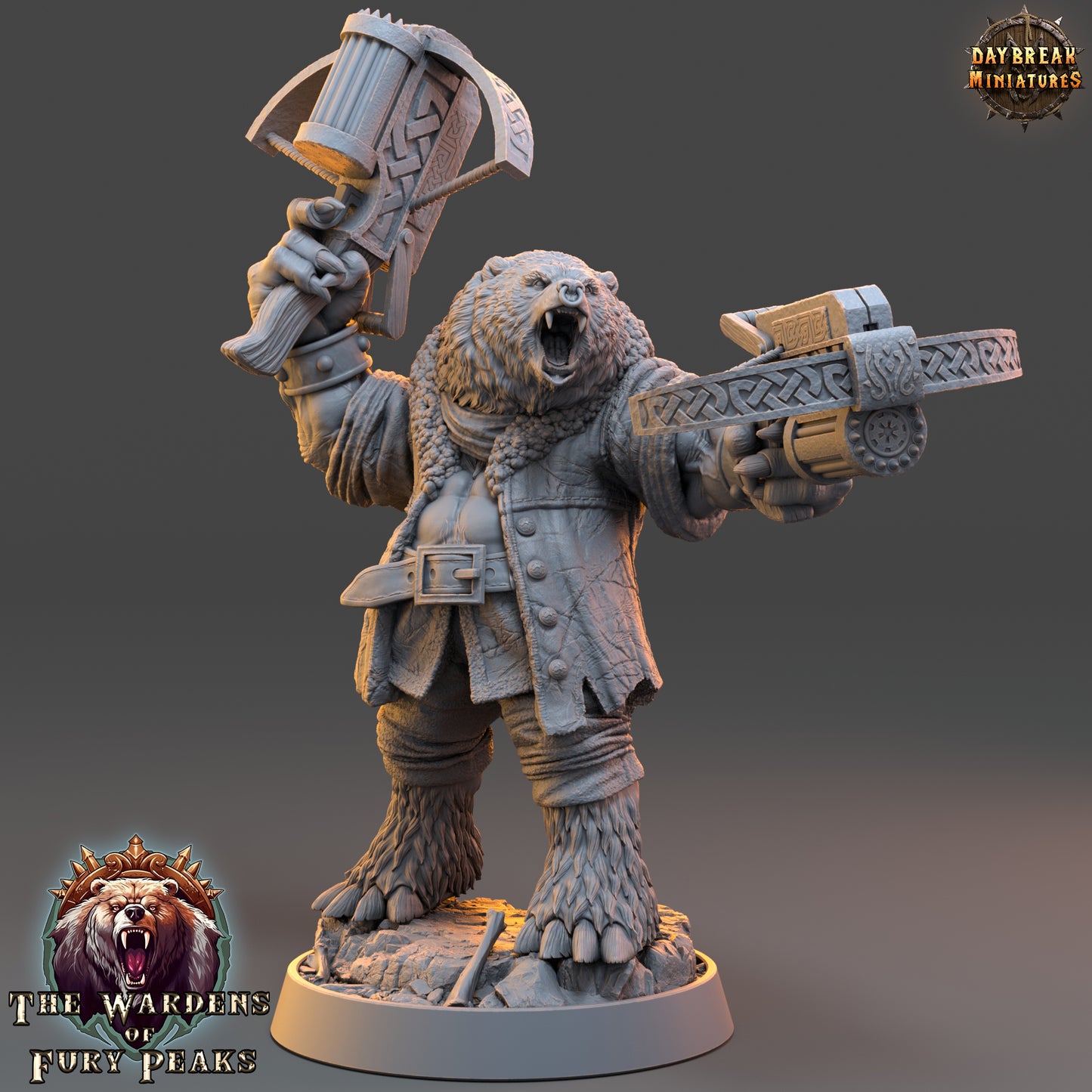 Bear Folk - The Wardens of Fury Peaks | Tabletop or Display Scale | D&D Mini | Daybreak Miniatures