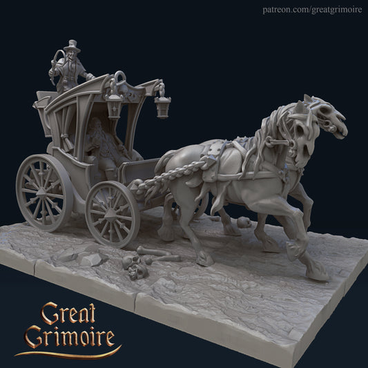 Tarot - The Chariot, Undead, Spooky, Halloween | D&D Gaming Miniature | Great Grimoire