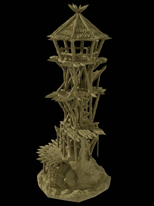 Goblin Watchtower | 28mm Scale Model Terrain | D&D TTRPG Playable 3D Printed Building | MiniatureLand