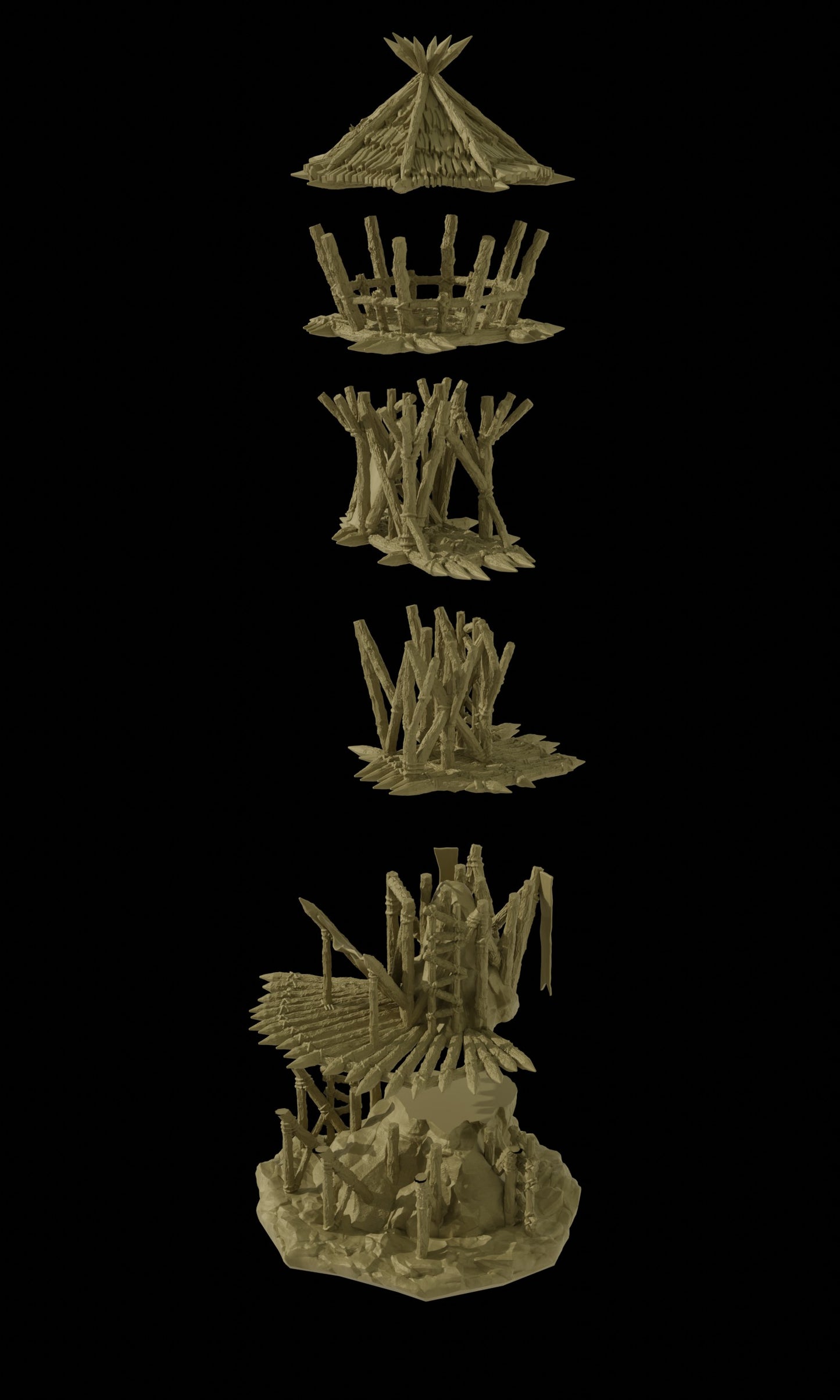 Goblin Watchtower | 28mm Scale Model Terrain | D&D TTRPG Playable 3D Printed Building | MiniatureLand