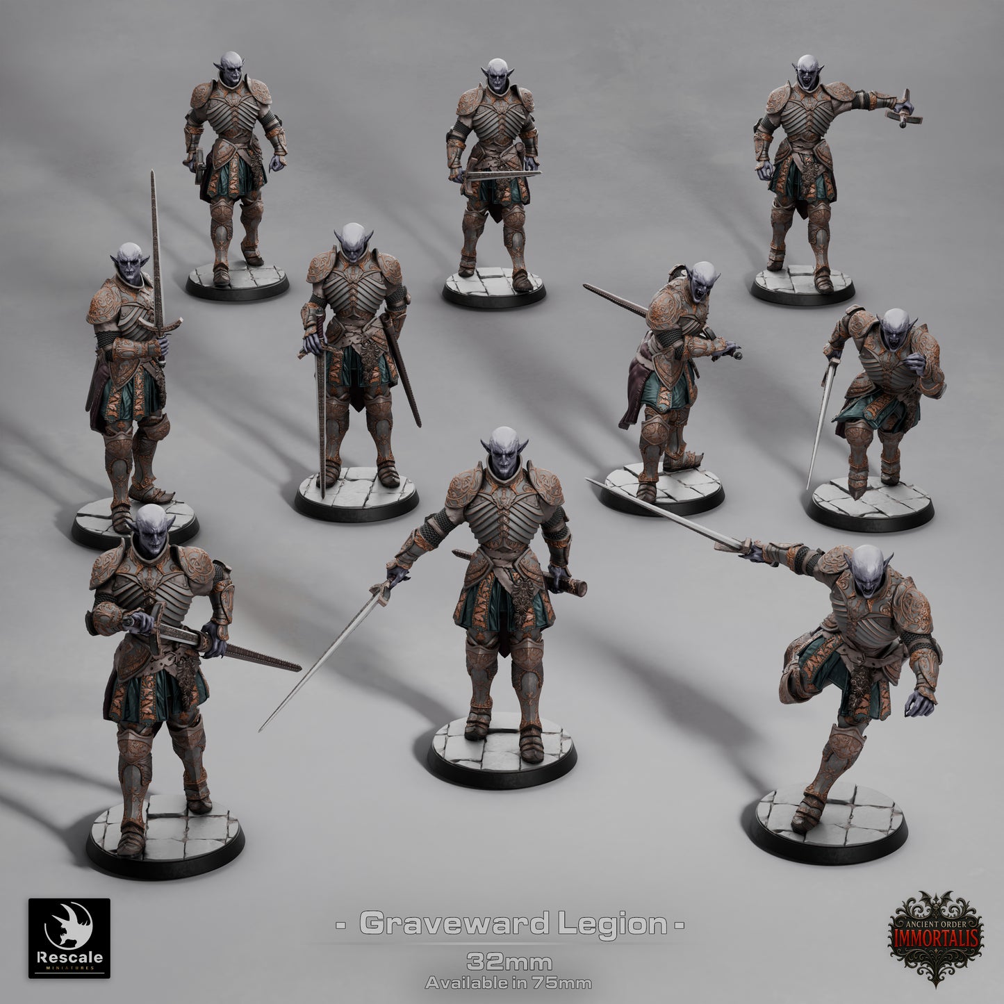 Graveward Legion, Ancient Order Immortalis | D&D TTRPG Miniature | Rescale Miniatures | 3D Print