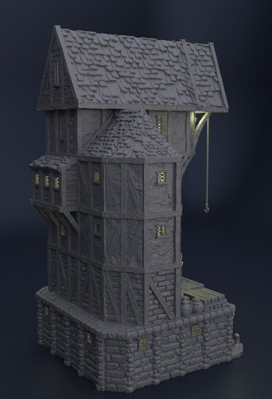 Medieval Seaside Warehouse | D&D TTRPG Playable 3D Printed Building Terrain Scenery | MiniatureLand