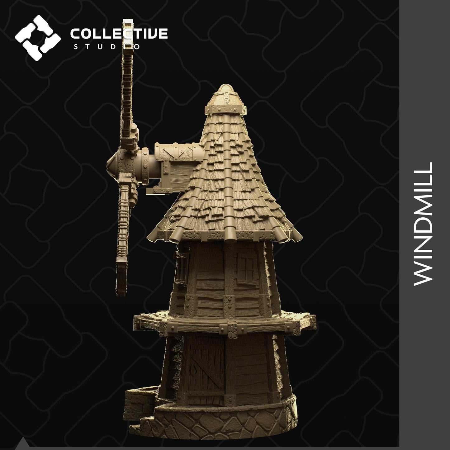 Wind Mill, Westfall, Bonegrinder's Mill | D&D Building Miniature | Collective Studio