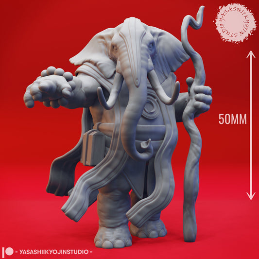 Loxodon | TTRPG Monster Miniature | Yasashii Kyojin Studio | Unpainted, Unplated Resin 8k