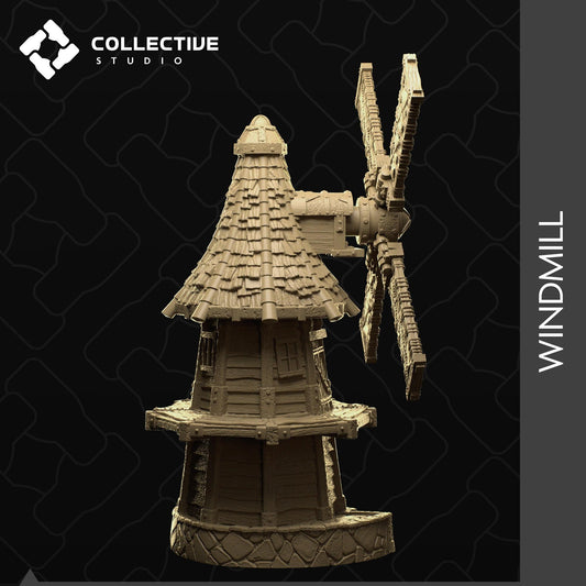 Wind Mill, Westfall, Bonegrinder's Mill | D&D Building Miniature | Collective Studio
