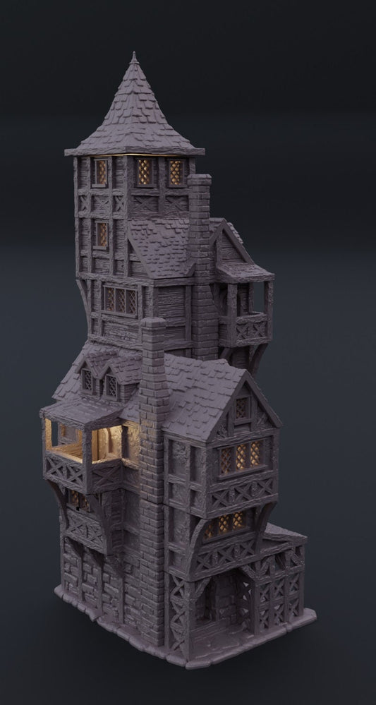 Medieval High House | D&D TTRPG Playable 3D Printed Building Terrain Scenery | MiniatureLand
