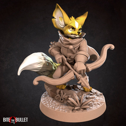 Foxfolk Hunter | TABLETOP SCALE | D&D TTRPG Miniature | Bite the Bullet | Unpainted, Unplated Resin 8k