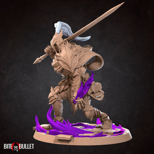 Bullet Dark Souls Fallen Knight | TABLETOP SCALE | D&D TTRPG Miniature | Bite the Bullet | Unpainted, Unplated Resin 8k
