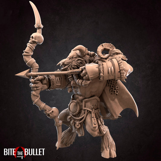 Minotaur Hunter | TABLETOP SCALE | D&D TTRPG Miniature | Bite the Bullet | Unpainted, Unplated Resin 8k