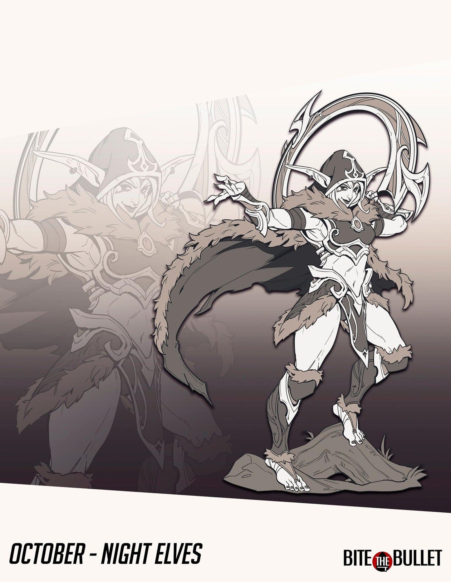 Moon Elf Rogue, Eve | TABLETOP SCALE | D&D TTRPG Miniature | Bite the Bullet | Unpainted, Unplated Resin 8k