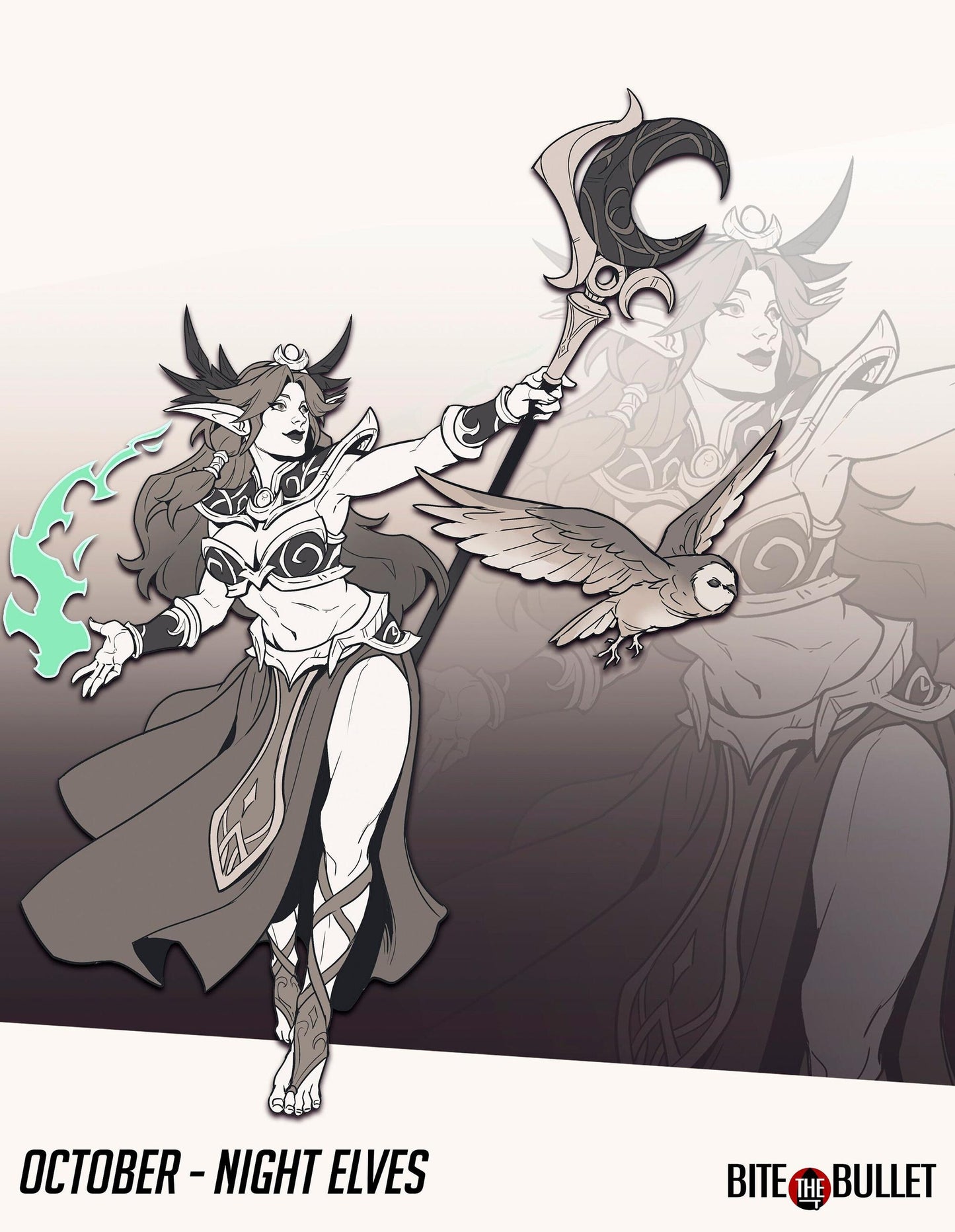 Moon Elf Sorceress, Tiana | TABLETOP SCALE | D&D TTRPG Miniature | Bite the Bullet | Unpainted, Unplated Resin 8k