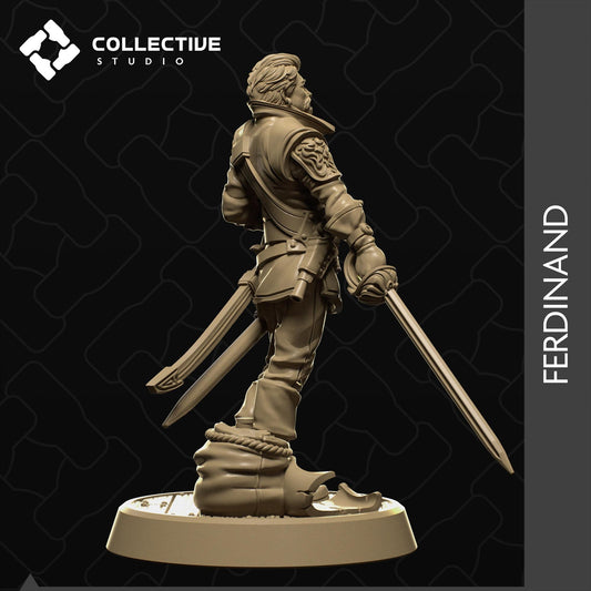 Ferdinand Aguja, Swashbuckler Rogue | Tabletop Gaming Mini or Display Figure | Collective Studio