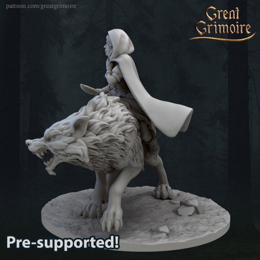 Red Riding Hood | TTRPG Miniature | Great Grimoire | Unpainted, Unplated Resin 8k