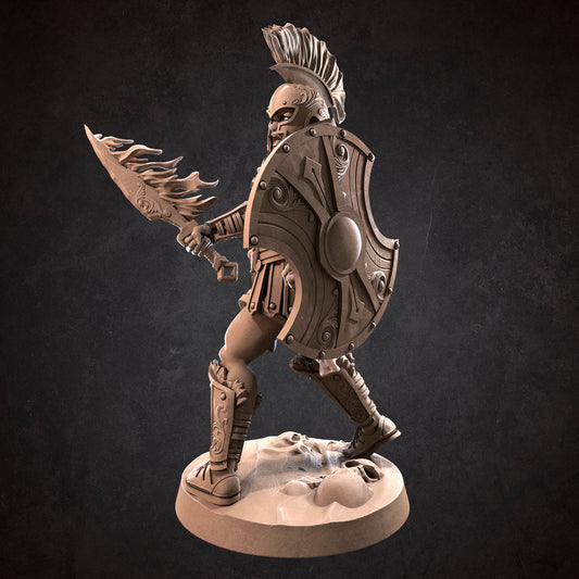 Spartan Warrior, Adara | TABLETOP SCALE | TTRPG Miniature | Bite the Bullet | Unpainted, Unplated Resin 8k