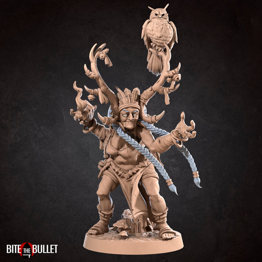 Amazon Elder, Agatha | D&D TTRPG Miniature | Bite the Bullet