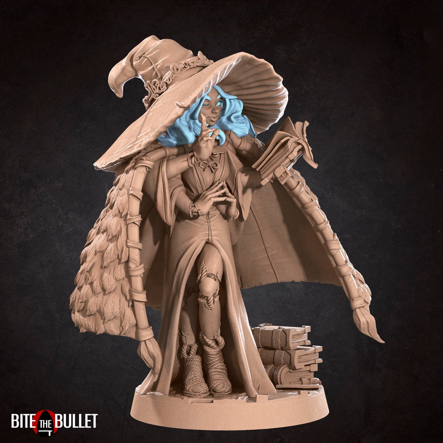 Magi, Blue Two-Faced Witch | TABLETOP SCALE | D&D TTRPG Miniature | Bite the Bullet | Unpainted, Unplated Resin 8k