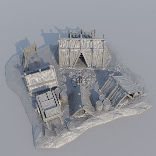 Adventurer's Campsite | D&D TTRPG Wargame Terrain Playable 3D Printed Building | MiniatureLand
