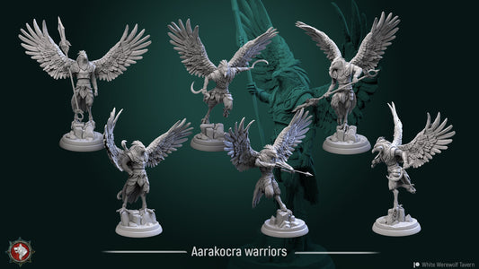 Aarakocra Warriors | TABLETOP SCALE | TTRPG Miniature | White Werewolf Tavern | Unpainted, Unplated Resin 8k