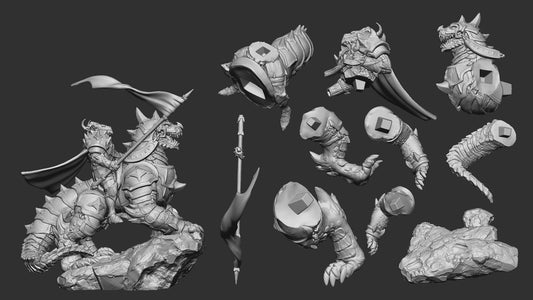 Dragonborn Commander | TABLETOP SCALE | TTRPG Miniature | White Werewolf Tavern | Unpainted, Unplated Resin 8k