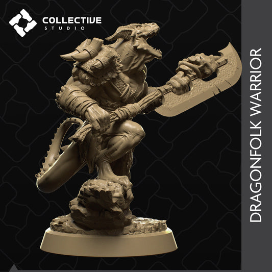 Dragonfolk Warrior | Tabletop Gaming Mini or Display Figure | Collective Studio