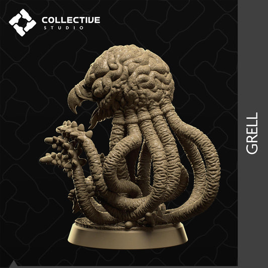 Grell Monster, Underdark, Beaked Brain | Tabletop Gaming Mini or Display Figure | Collective Studio