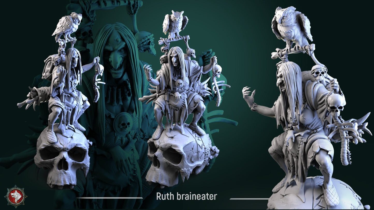 Ruth Braineater Hag | TTRPG Miniature | White Werewolf Tavern | Unpainted, Unplated Resin 8k