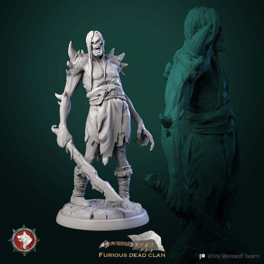 Urgaz the Intimidator Diorama | TTRPG Miniature | White Werewolf Tavern | Unpainted, Unplated Resin 8k