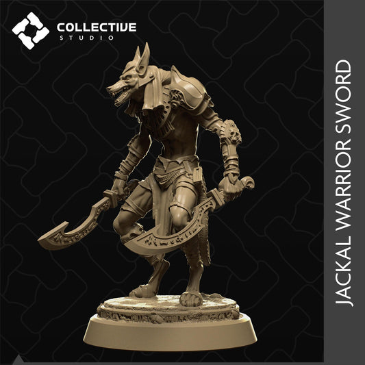 Jackal Warrior Swords | Tabletop Gaming Mini or Display Figure | Collective Studio