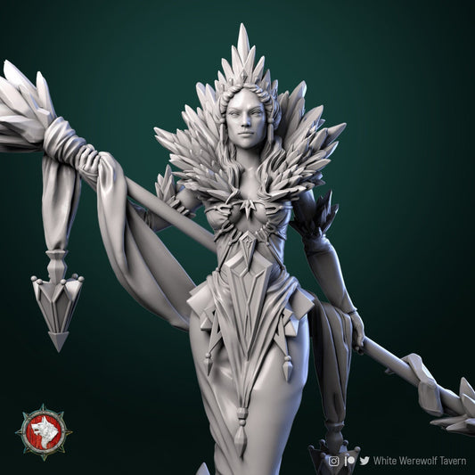 Helga the Frost Witch | Gaming and Display Scale Miniature | White Werewolf Tavern