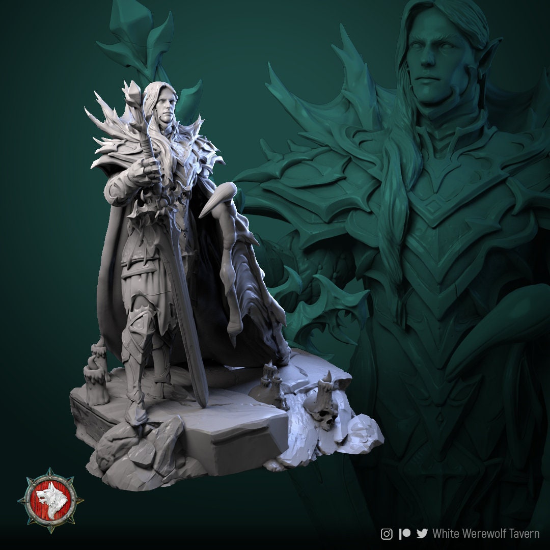 Hork the Merciful, Vampire Lord Knight | TABLETOP SCALE | D&D TTRPG Miniature | White Werewolf Tavern