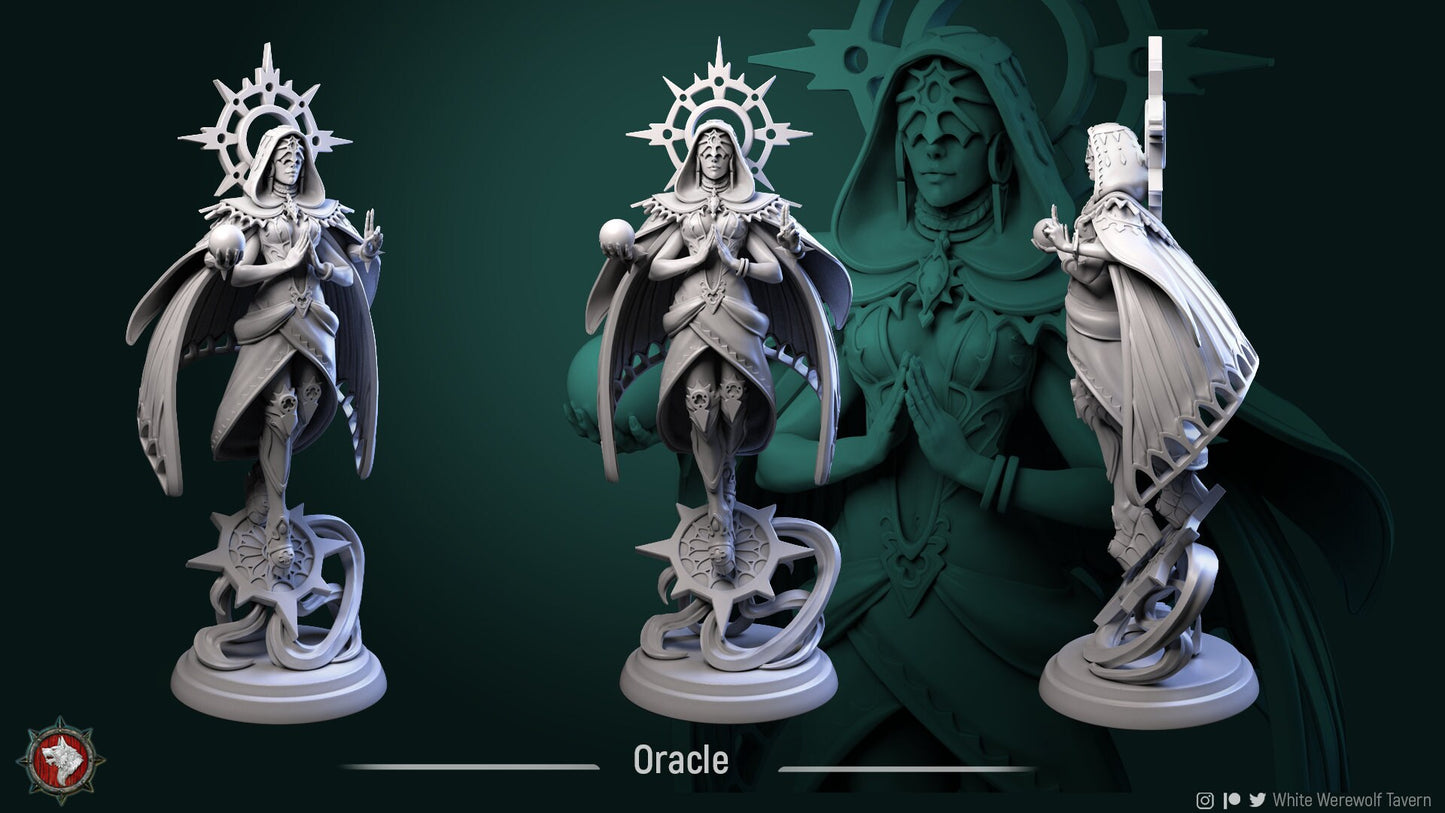 Oracle | TTRPG Miniature | White Werewolf Tavern | Unpainted, Unplated Resin 8k