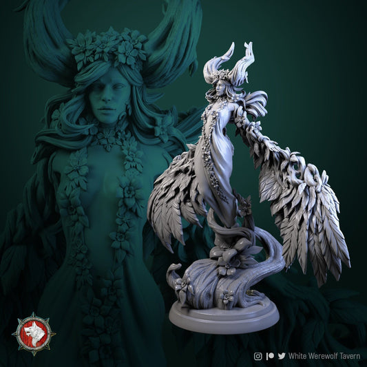 Tarnia, Elf Fey Queen | TABLETOP SCALE | D&D TTRPG Miniature | White Werewolf Tavern | Unpainted, Unplated Resin 8k