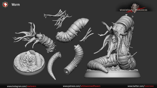 Worm | TABLETOP SCALE | TTRPG Miniature | White Werewolf Tavern