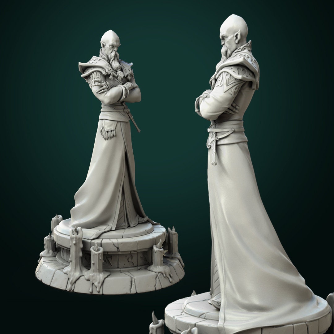 Zondar Valis, Archmage Wizard | TTRPG D&D Miniature | White Werewolf Tavern | Unpainted, Unplated Resin 8k