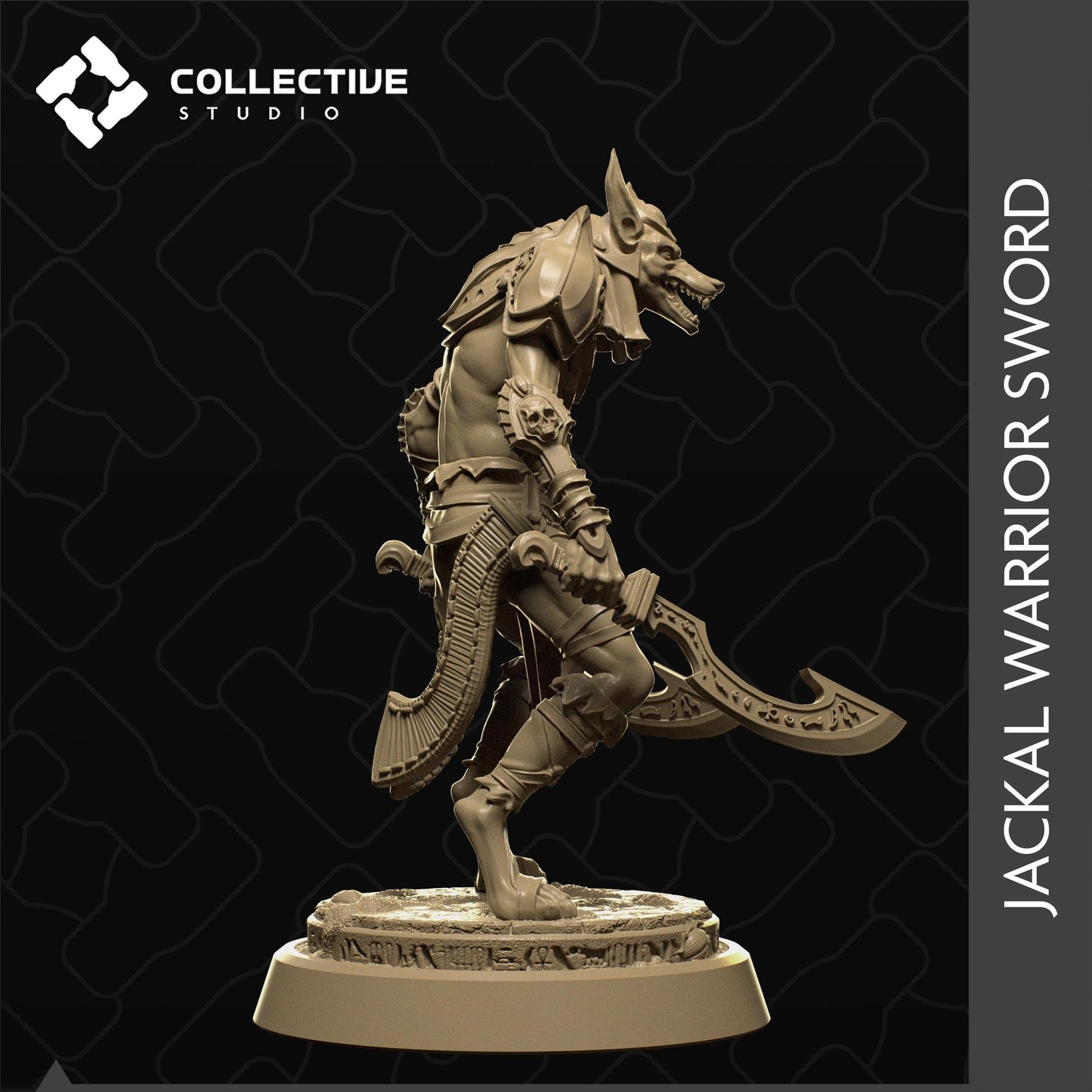 Jackal Warrior Swords | Tabletop Gaming Mini or Display Figure | Collective Studio