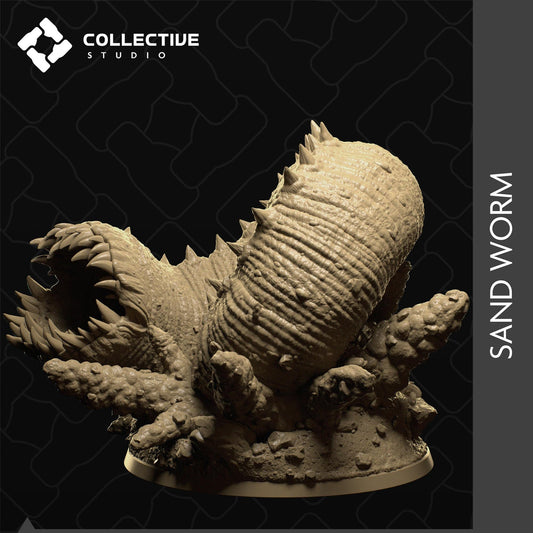 Sand Worm, Huge Desert Dune Monster | Tabletop Gaming Mini or Display Figure | Collective Studio