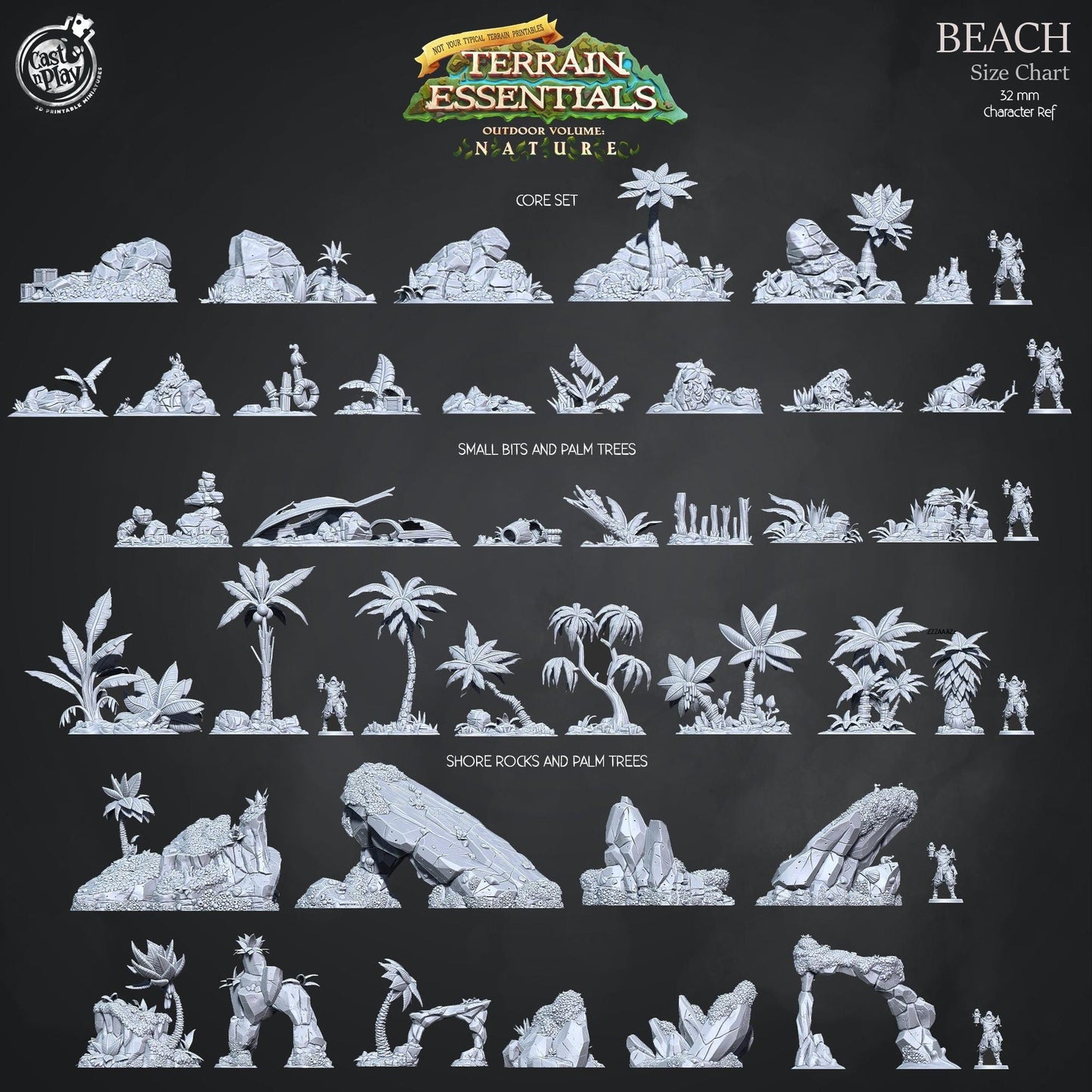 Beach Terrain Essentials | D&D Scatter Miniature | Terrain Essentials